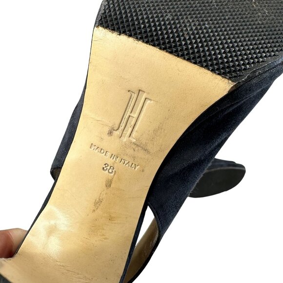 Hobbs London Kali Suede Slingback Heels Size 38 (US 7.5) Navy Blue Dress Shoes - Picture 9 of 10